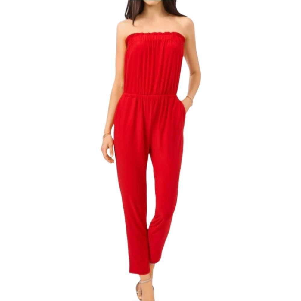 1. State Red Sleeveless Jumpsuit